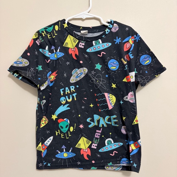 SHEIN Other - SHEIN Black Space-Themed Kids T-Shirt Size 7Y